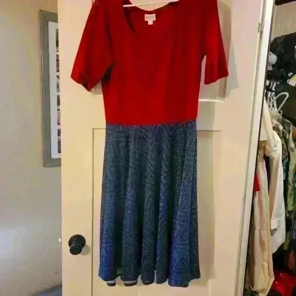 Luluroe dress red/navy #70